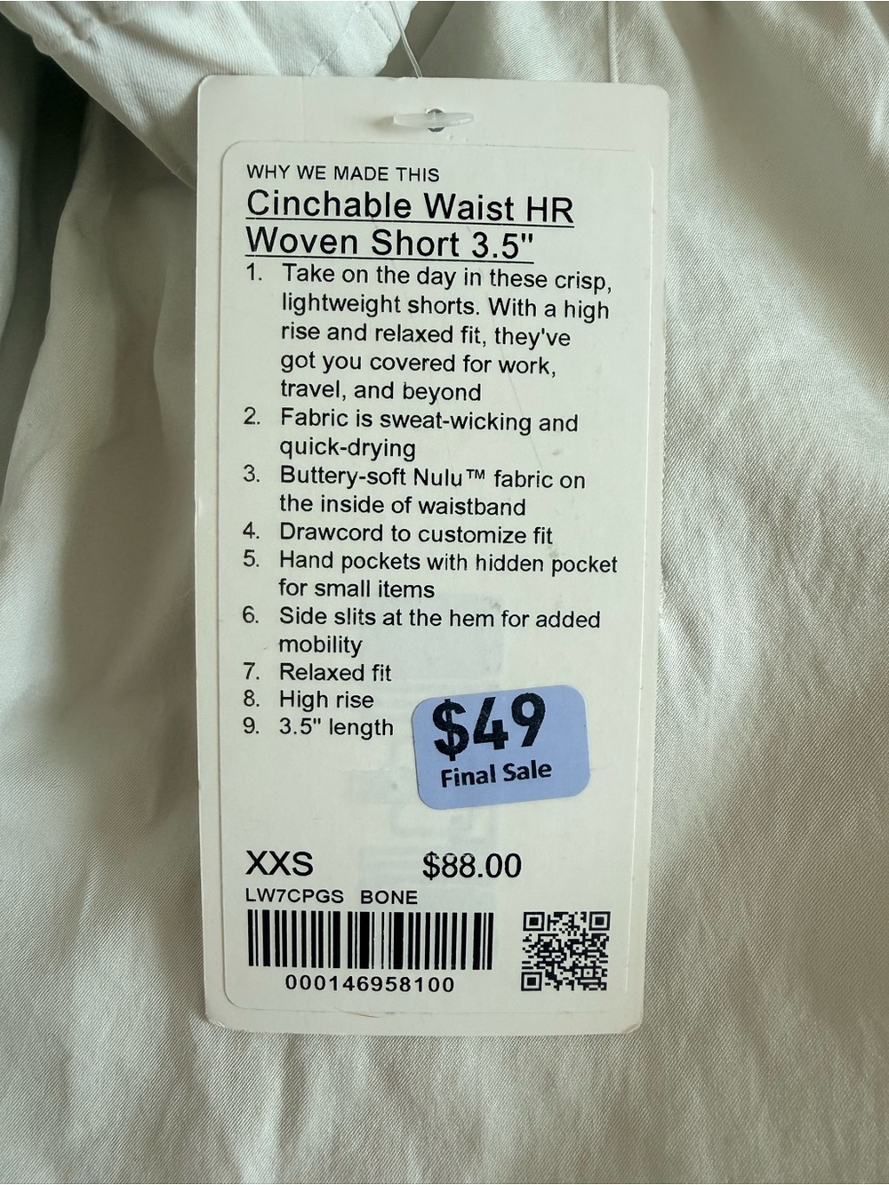 lululemon athletica Light Gray Elastic Waist Athletic Shorts - Picture 3 of 5
